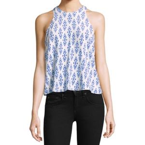NWT Joie Brighton Baja blue ikat silk tank top S